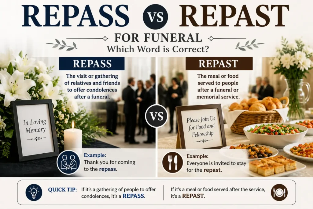 Repass or Repast for Funeral