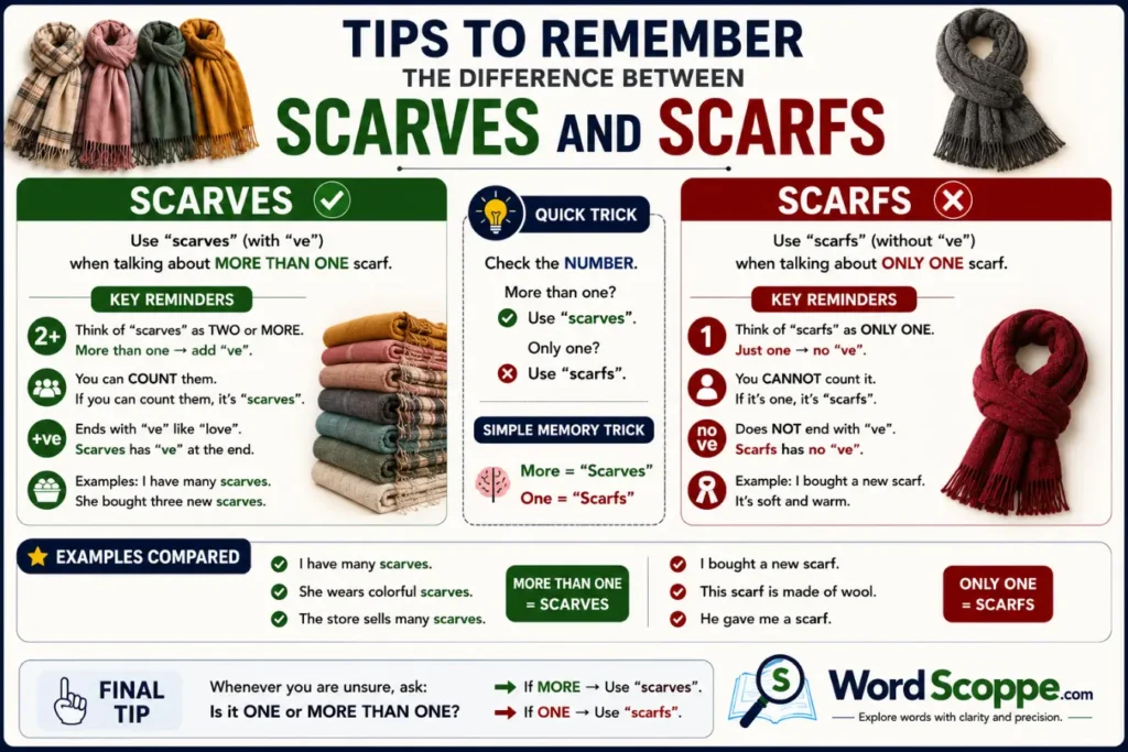 Tips to Remember the Difference Between Scarves and Scarfs