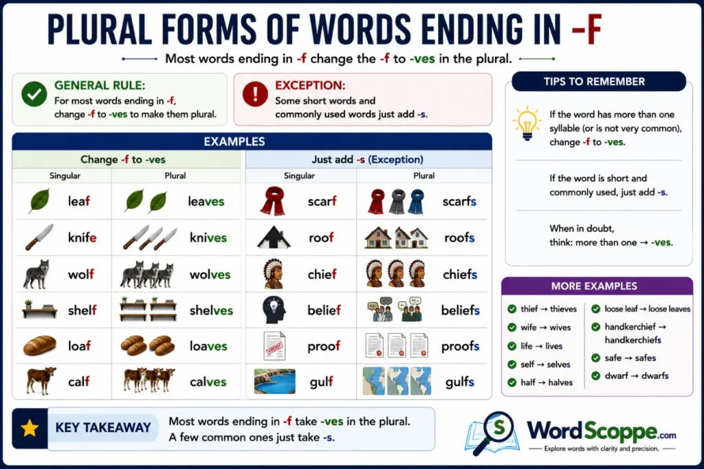 Plural Forms of Words Ending in -F