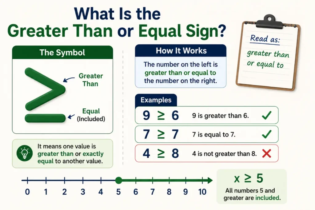 Greater Than or Equal Sign