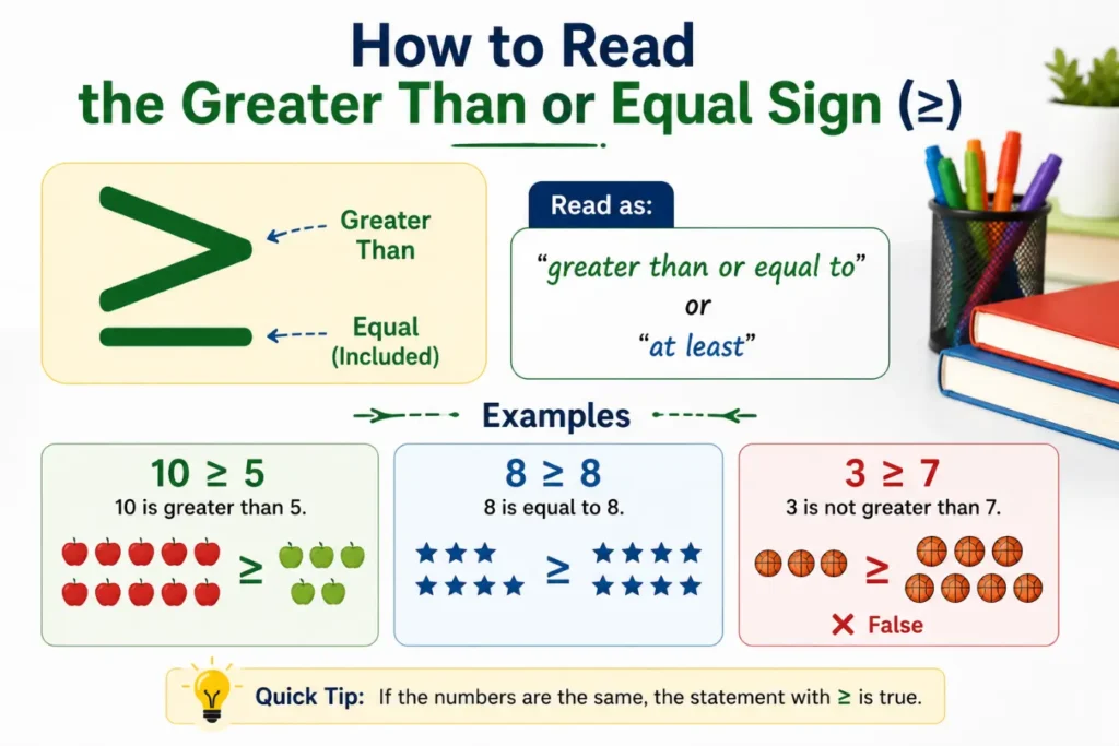 Greater Than or Equal Sign