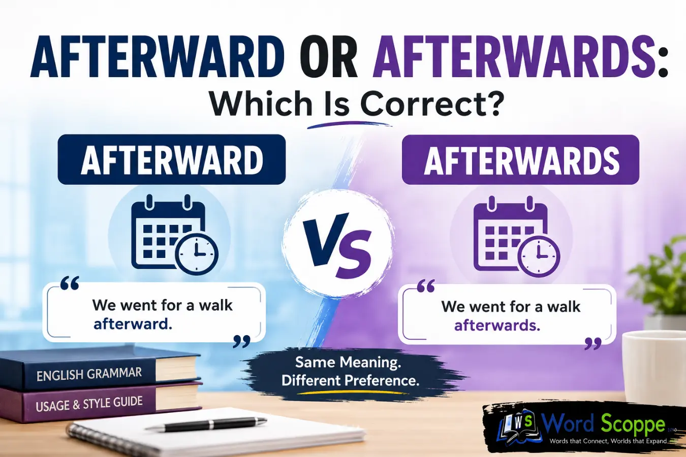Afterward or Afterwards