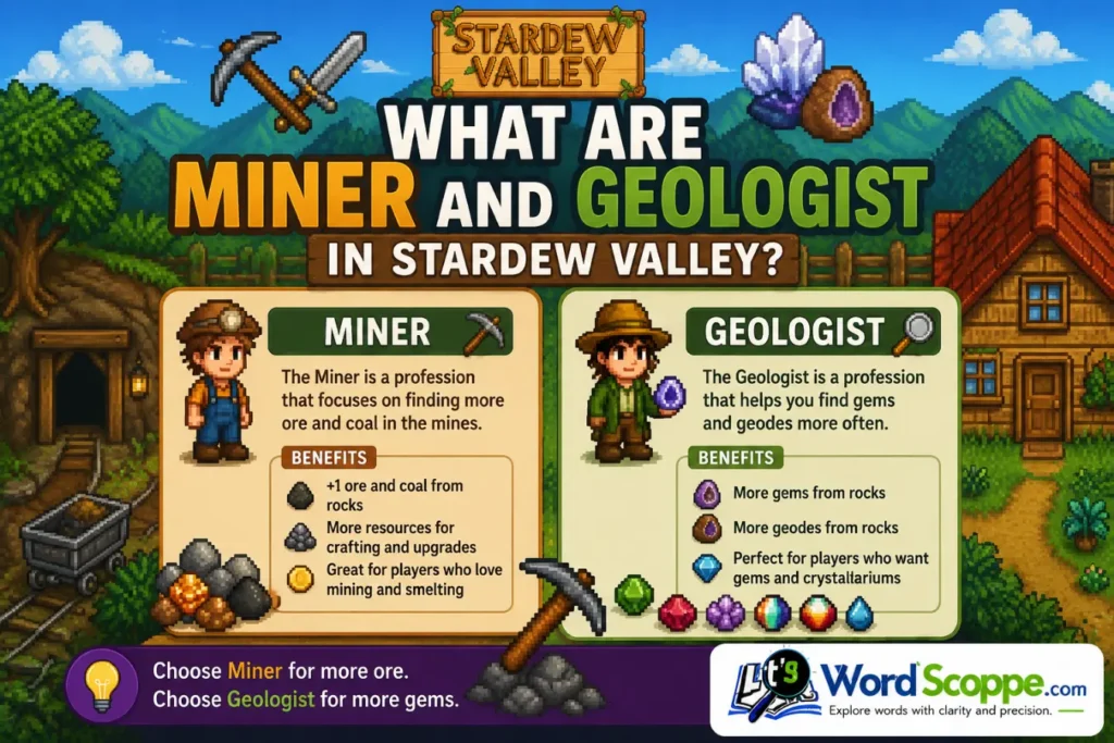 Miner or Geologist Stardew