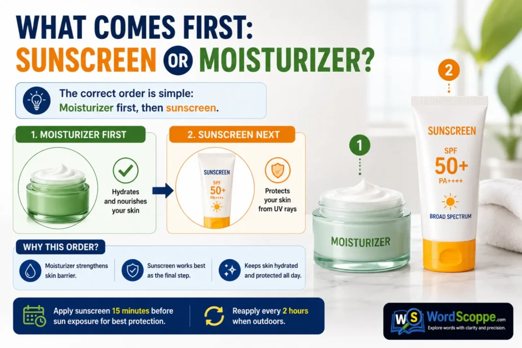sunscreen before or after moisturizer
