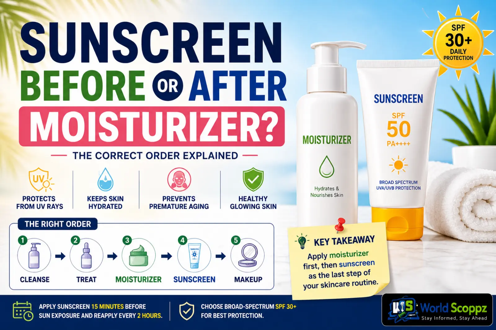 sunscreen before or after moisturizer